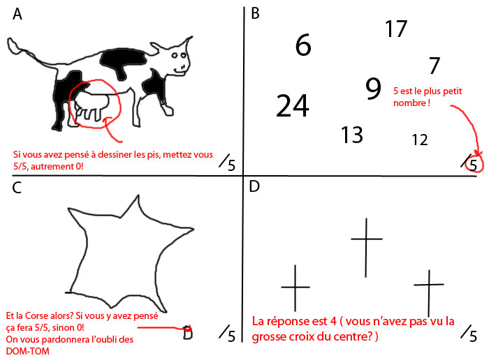 vache, nombre le plus petit, test intelligence
